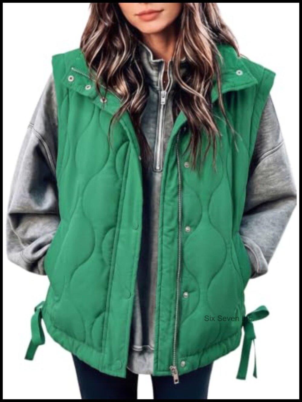 Womens Quilted Puffer Vest Lightweight Sleeveless Zip Drawstring
